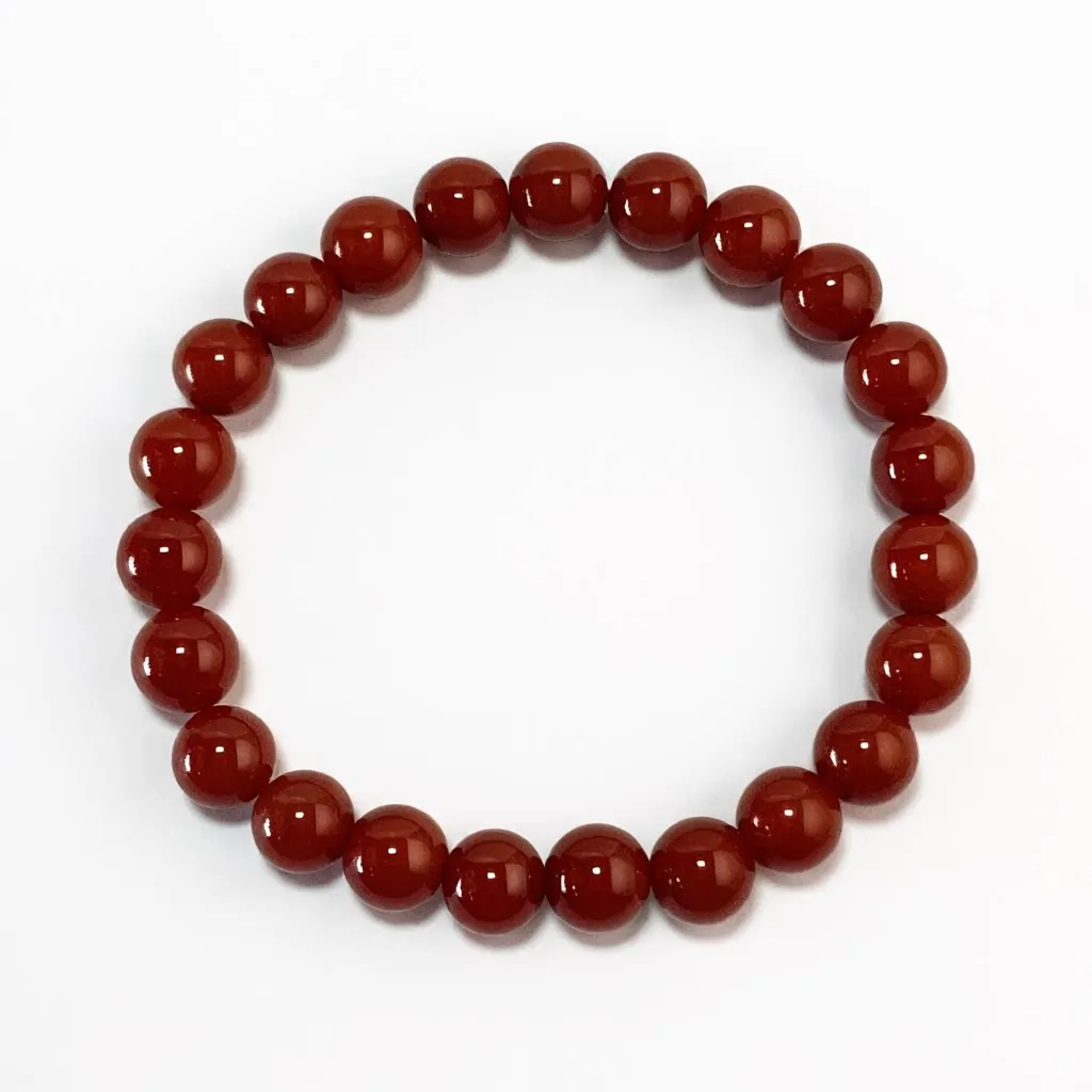 South Red Agate Bracelet in 8mm natural red agate beads