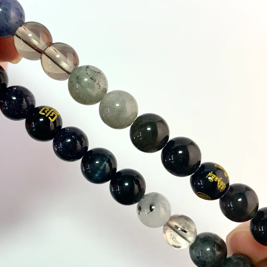 Water Element Bracelet detail — natural crystal tones