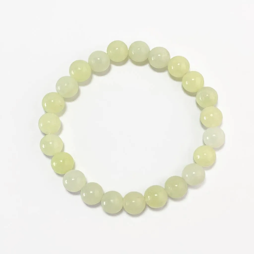 New Mountain Jade Bracelet in 8mm natural jade beads